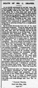 Charles Draper obituary